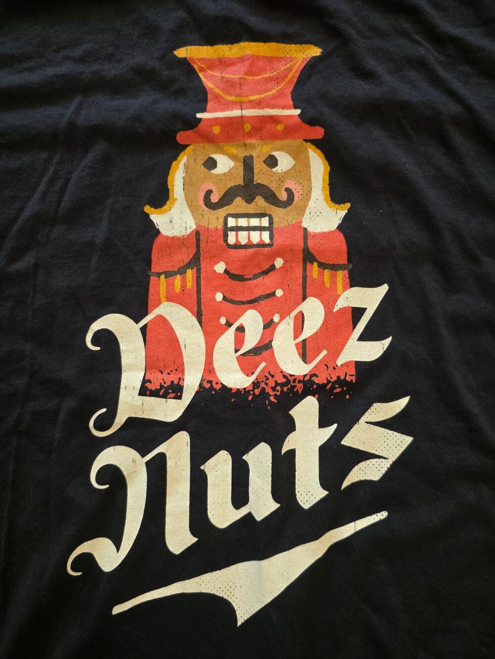 Novelty Christmas Meme T-Shirt - Nutcracker Deez Nuts Funny Holiday Tee sz 2XL